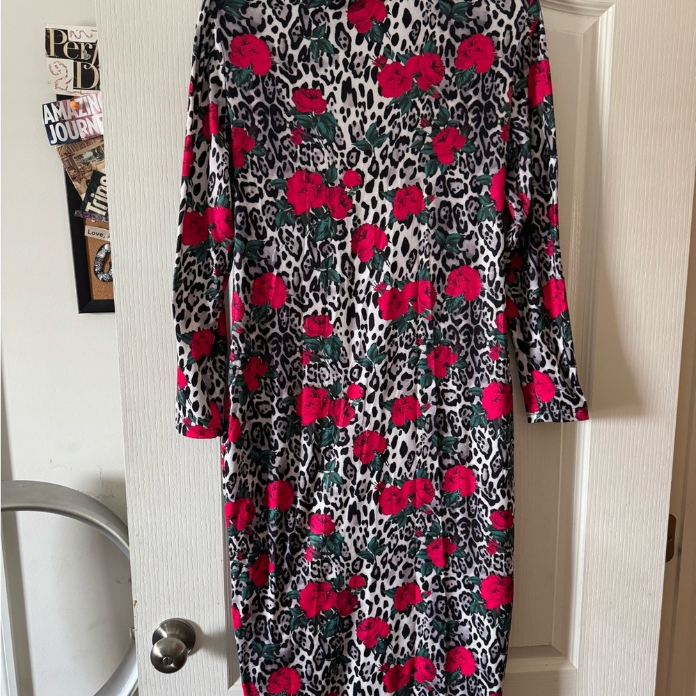 Floral Leopard Print Dress